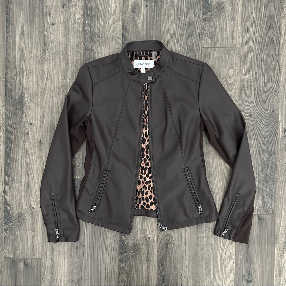 Women’s Calvin Klein Faux Leather Jacket Size S